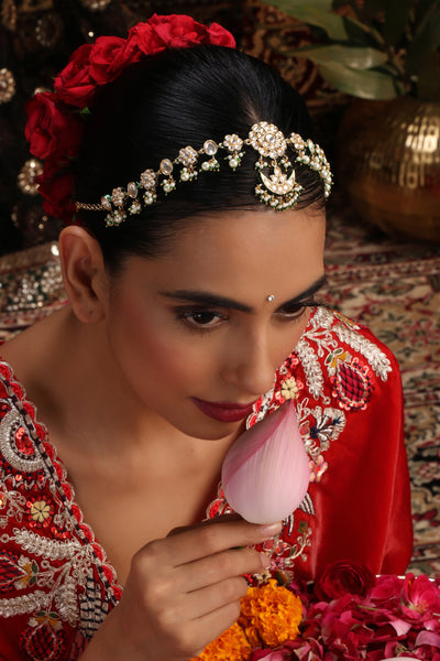 Karn Gold Kundan Sheesh Phool