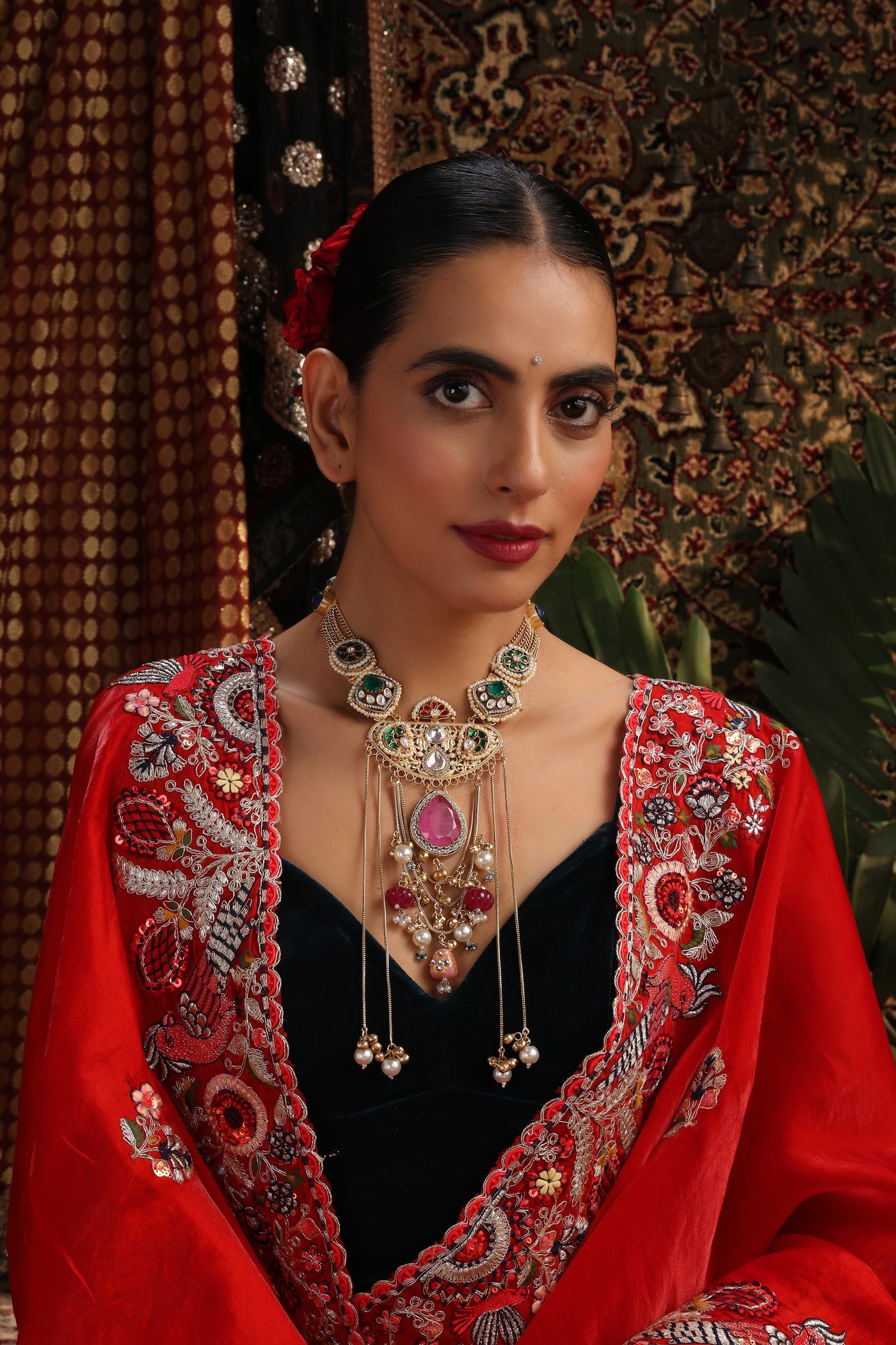 Himadri Multicolor Zirconia Polki Pendant