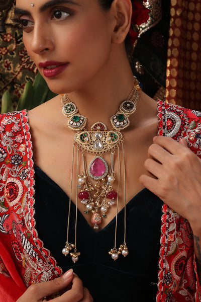 Himadri Multicolor Zirconia Polki Pendant