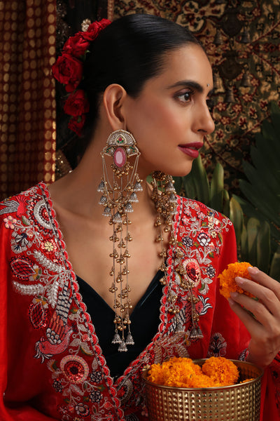 Ailaan Rose Quartz Dangler Earrings