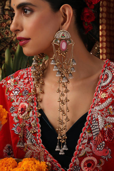 Ailaan Rose Quartz Dangler Earrings