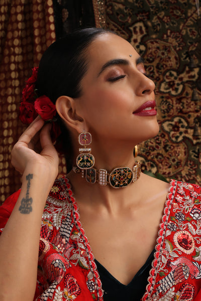 Tamana Multicolor Polki Choker Set