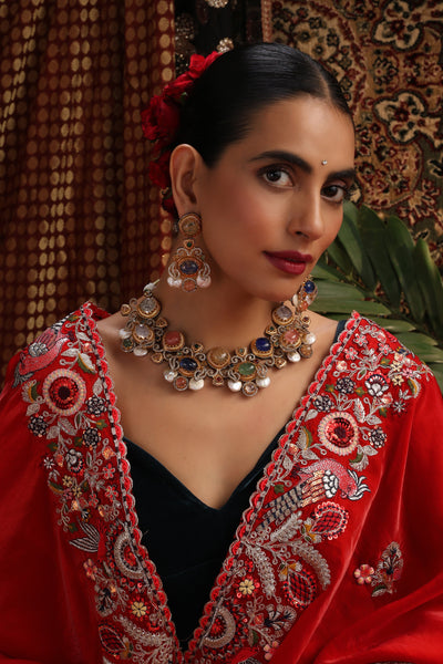 Taj Multicolor Zirconia Necklace Set