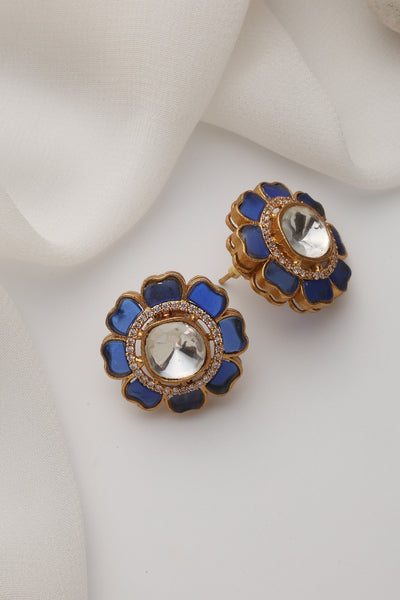 Stella Sapphire Polki Stud Earrings