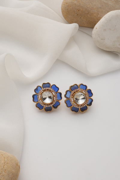 Stella Sapphire Polki Stud Earrings