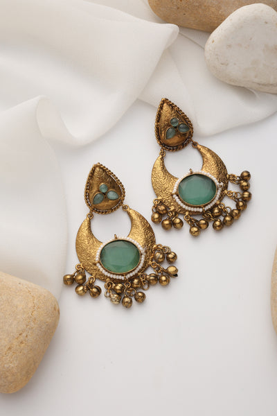 Apaala Mint Chandbali Earrings