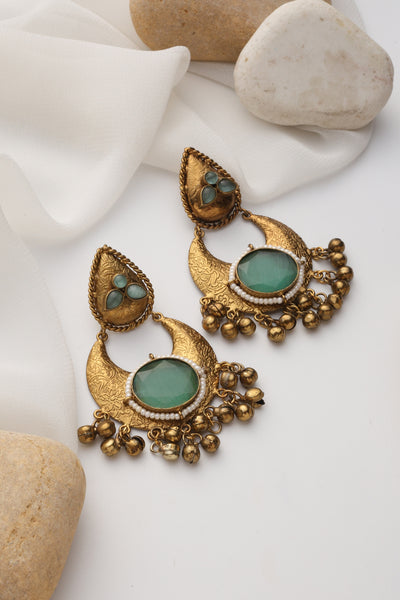 Apaala Mint Chandbali Earrings