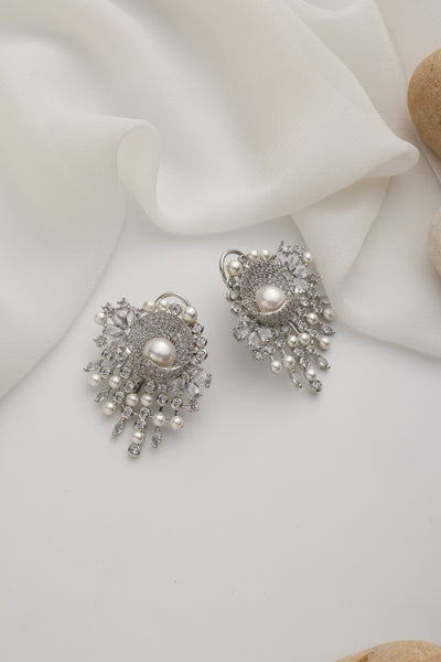 Catalina Silver Zirconia Stud Earrings