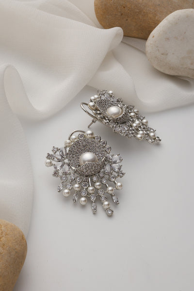 Catalina Silver Zirconia Stud Earrings