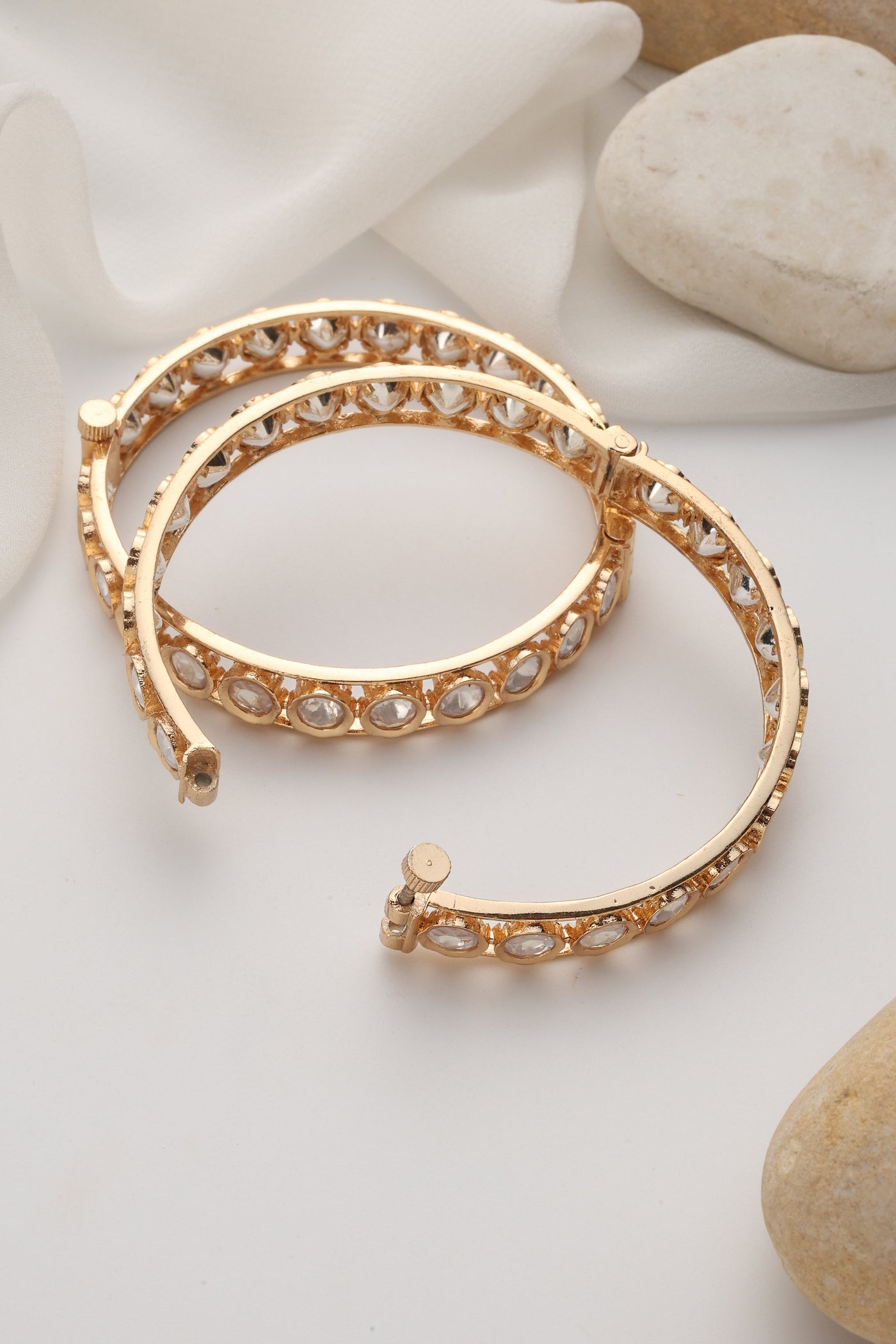 Ursha Rose Gold Polki Bangles