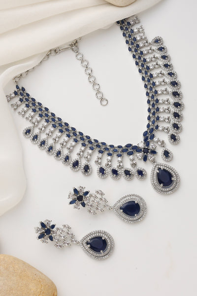 Emery Sapphire Zirconia Necklace Set