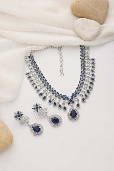 Emery Sapphire Zirconia Necklace Set