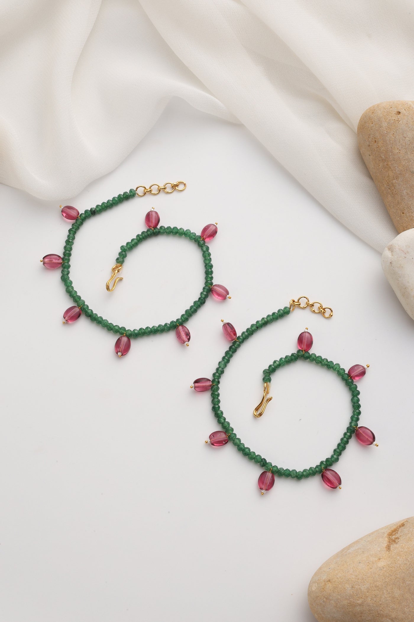 Astonia Red and Green Anklets