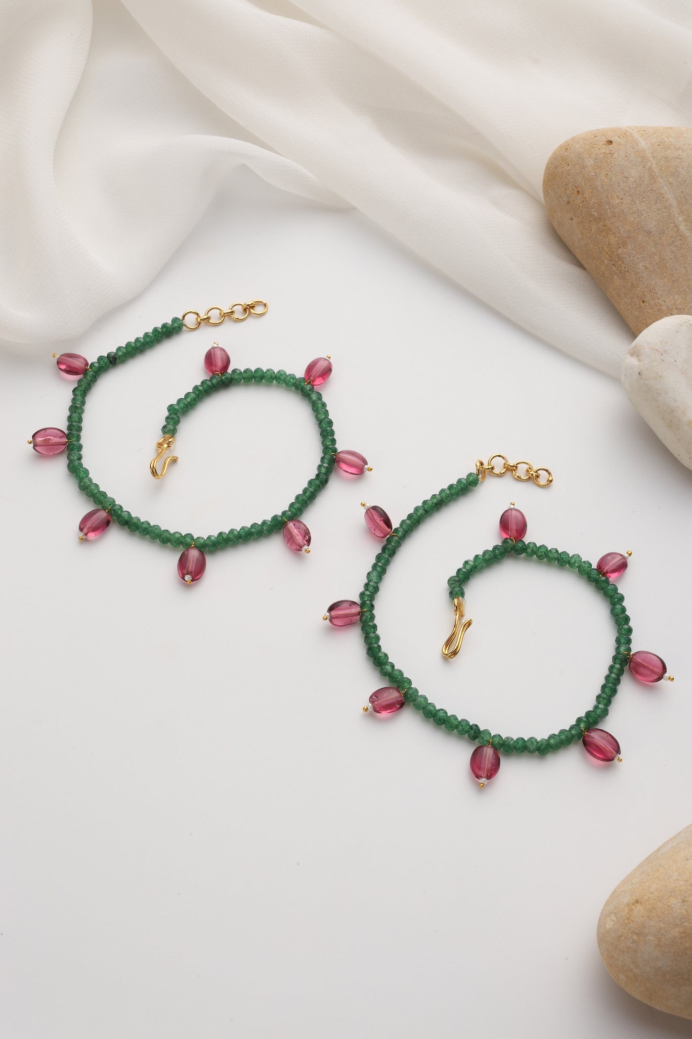 Astonia Red and Green Anklets