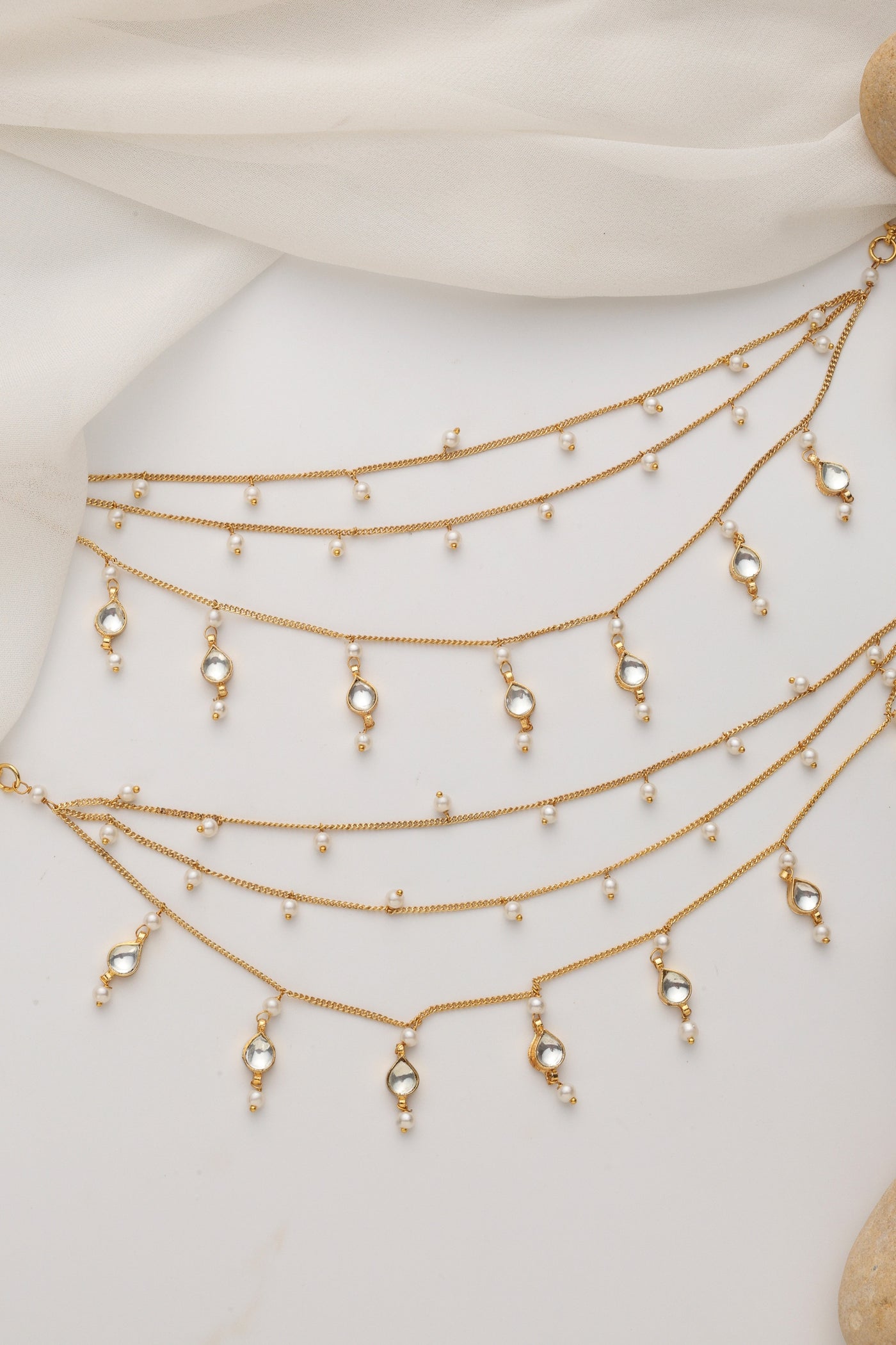 Delia Gold Kundan Anklets