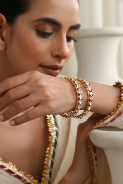 Ursha Rose Gold Polki Bangles