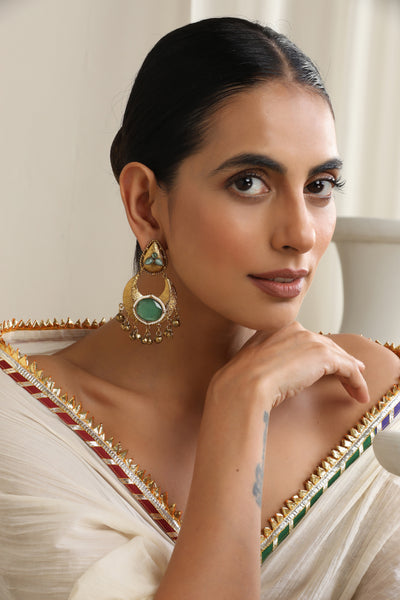 Apaala Mint Chandbali Earrings