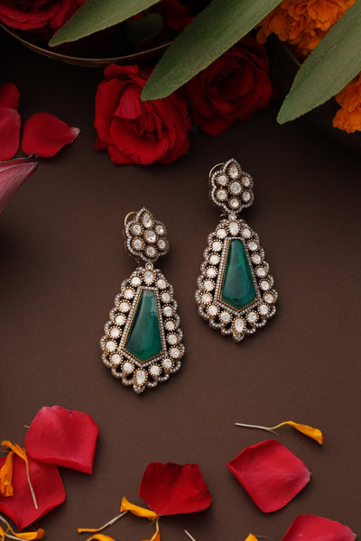 Inina Emerald Polki Dangler Earrings