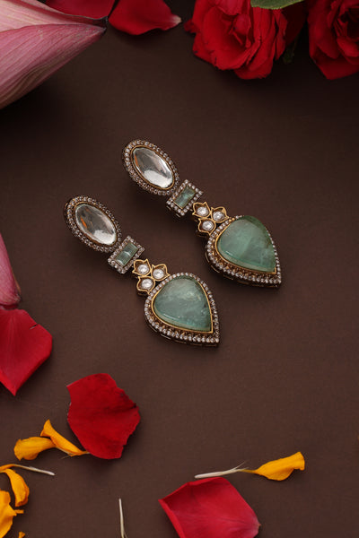 Niamh Mint Polki Dangler Earrings