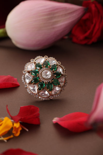 Oriana Emerald Polki Ring