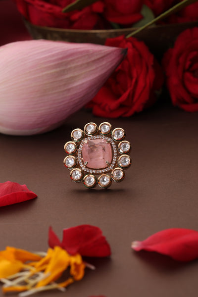 Noa Pink Kundan Ring