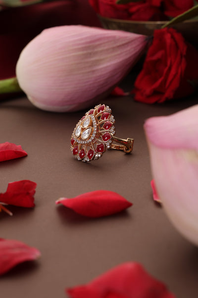Zoe Red Polki Ring