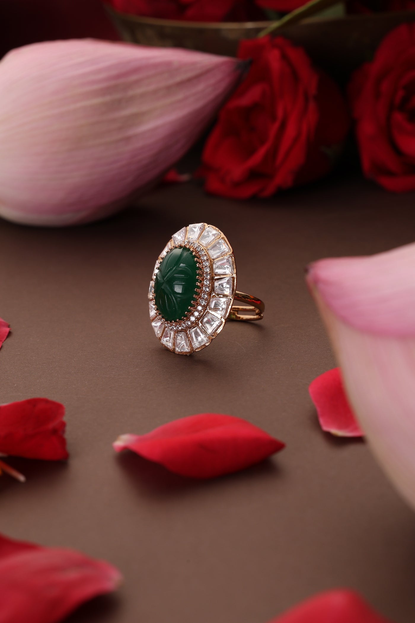 Nysa Green Polki Ring