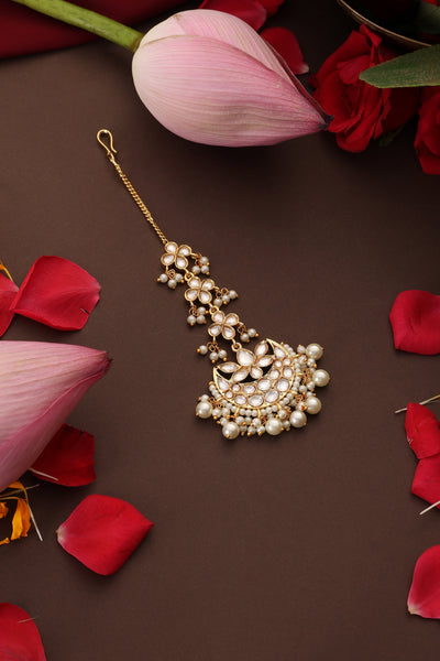 Jaina Gold Kundan Maang Tikka