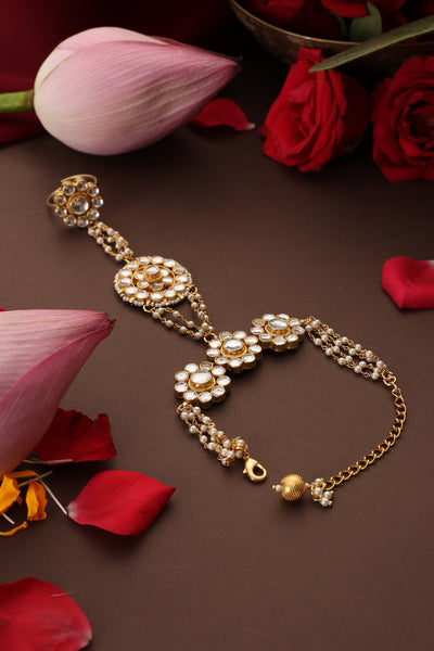 Radha Gold Kundan Hathphool