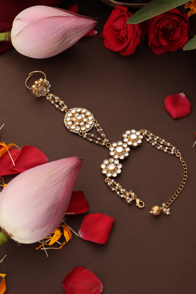 Radha Gold Kundan Hathphool