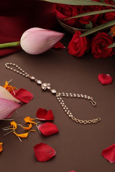 Hira Rose Gold Polki Hathphool