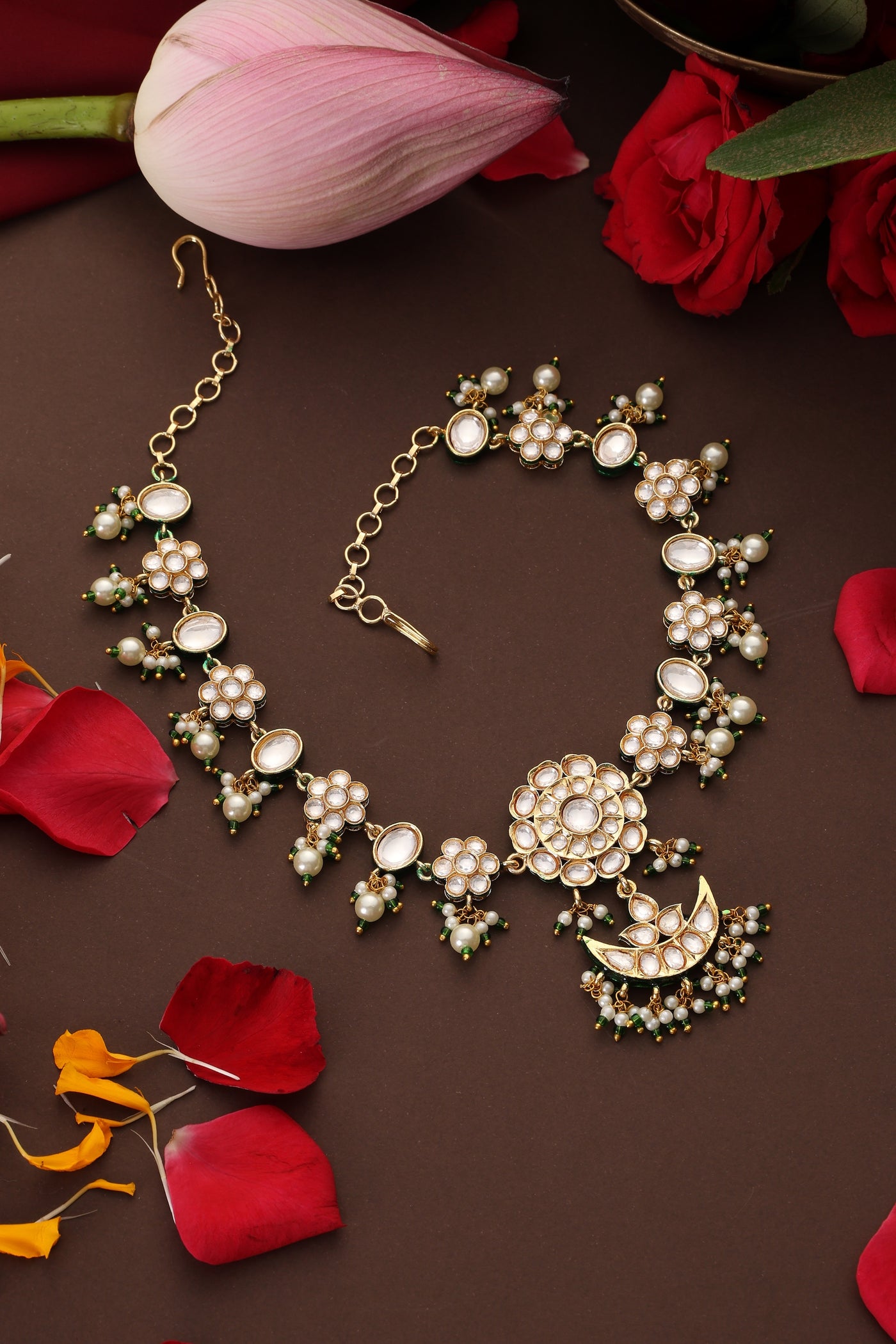 Karn Gold Kundan Sheesh Phool