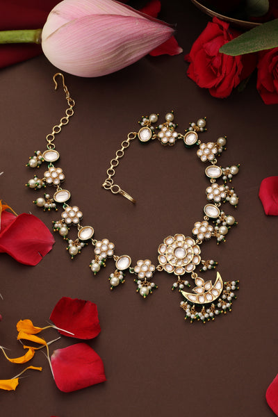 Karn Gold Kundan Sheesh Phool