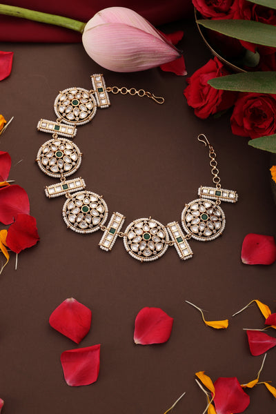 Aashka Green Polki Sheesh Phool