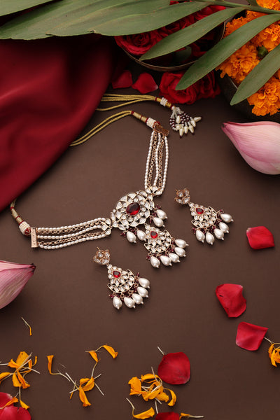Panchita Red Polki Choker Set