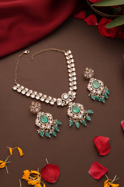 Malhar Mint Polki Necklace Set
