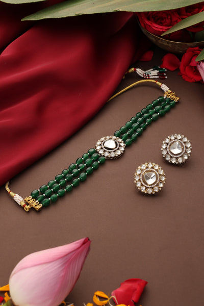 Shivaya Green Polki Choker Set