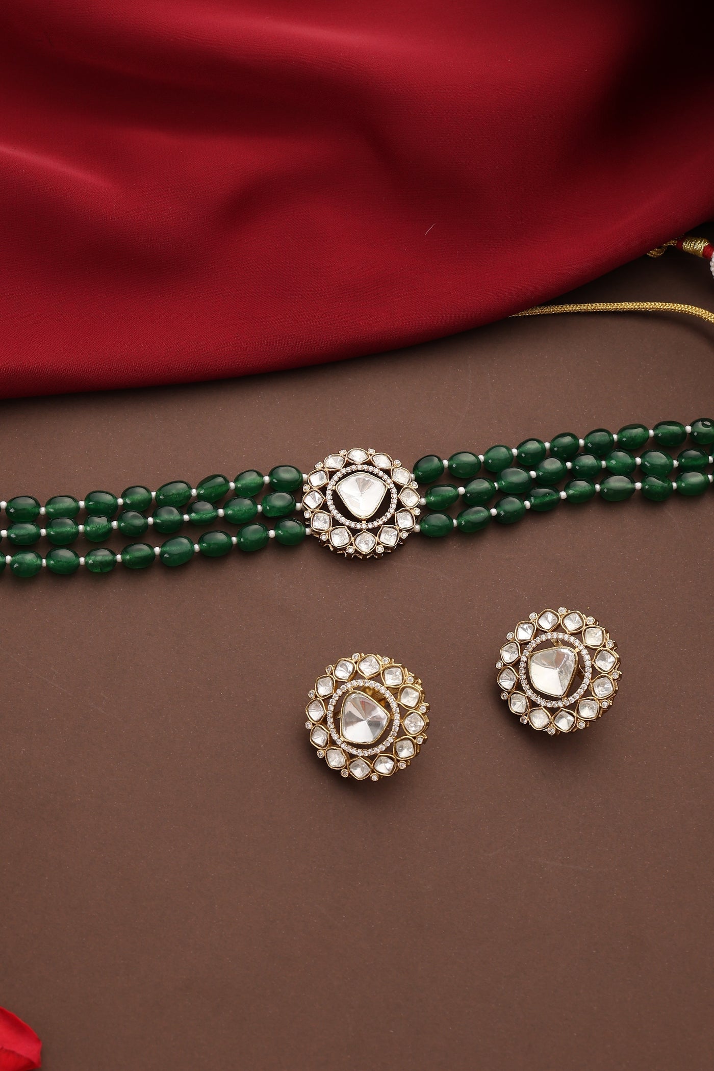Shivaya Green Polki Choker Set