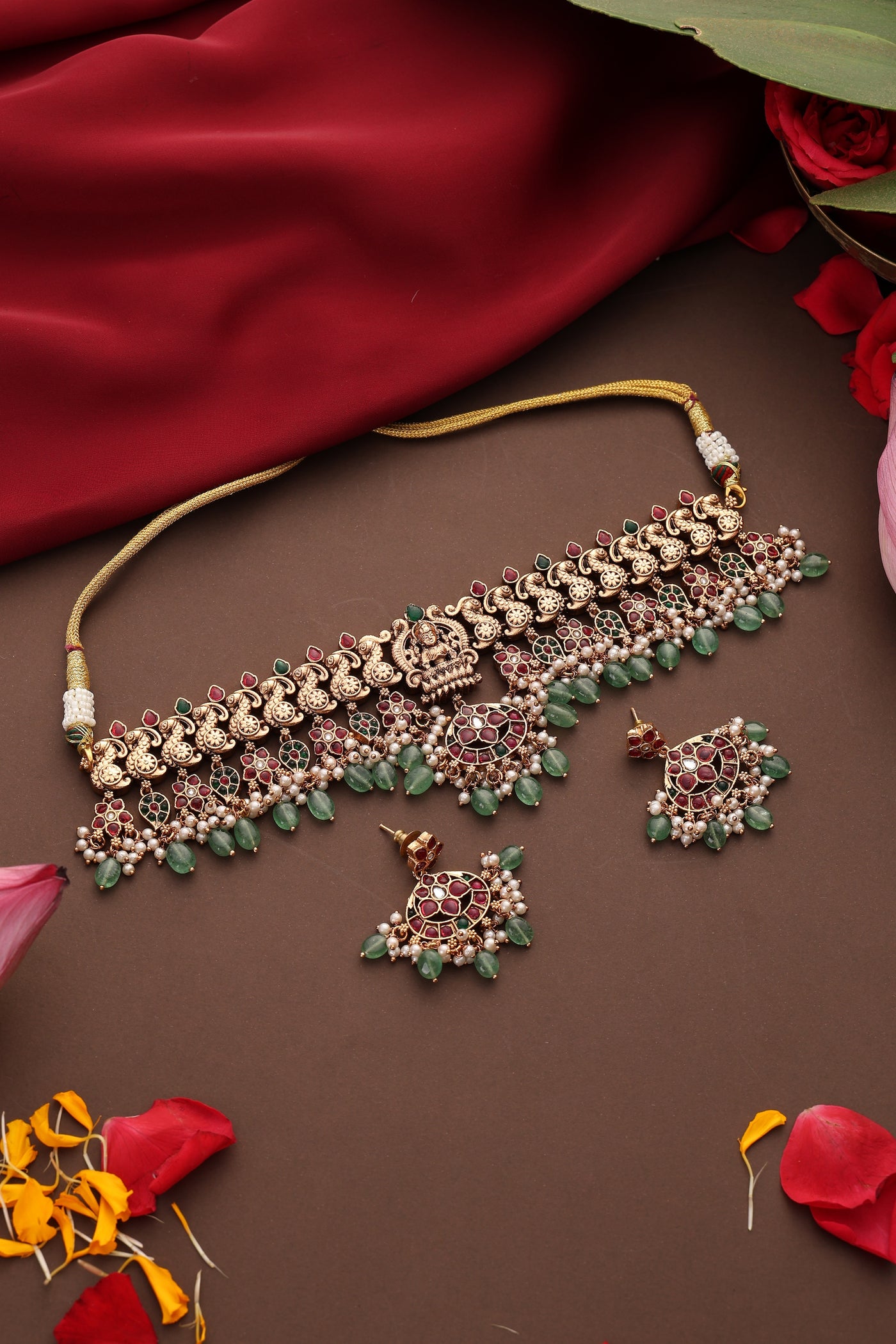 Prasanthi Multicolour Temple Choker Set