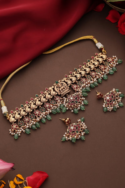 Prasanthi Multicolour Temple Choker Set