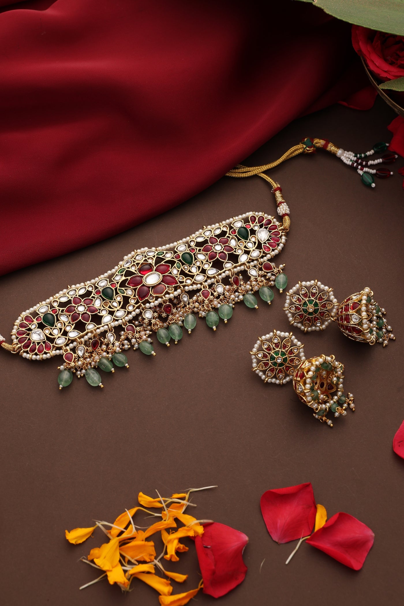 Pavithra Multicolour Jadau Choker Set