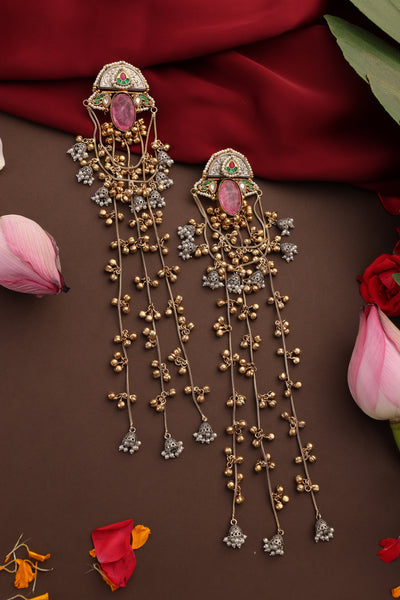 Ailaan Rose Quartz Dangler Earrings