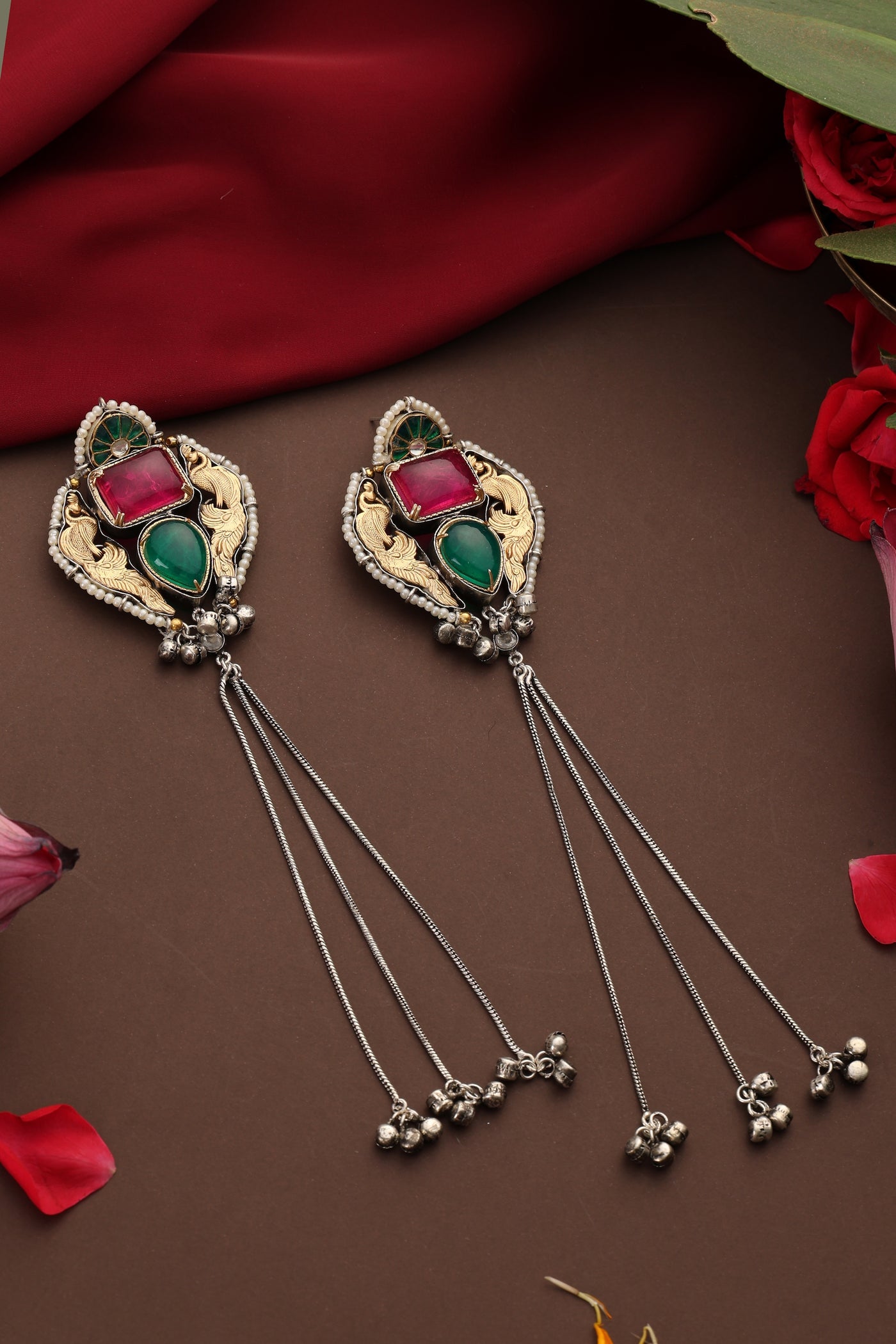 Reva Emerald Dangler Earrings