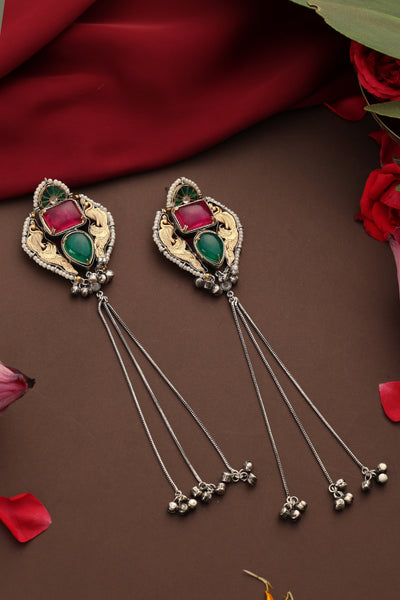 Reva Emerald Dangler Earrings
