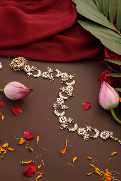 Reya Gold Kundan Braid Pin