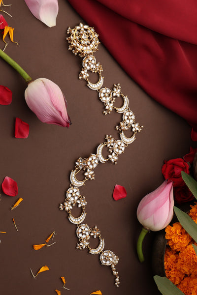Reya Gold Kundan Braid Pin