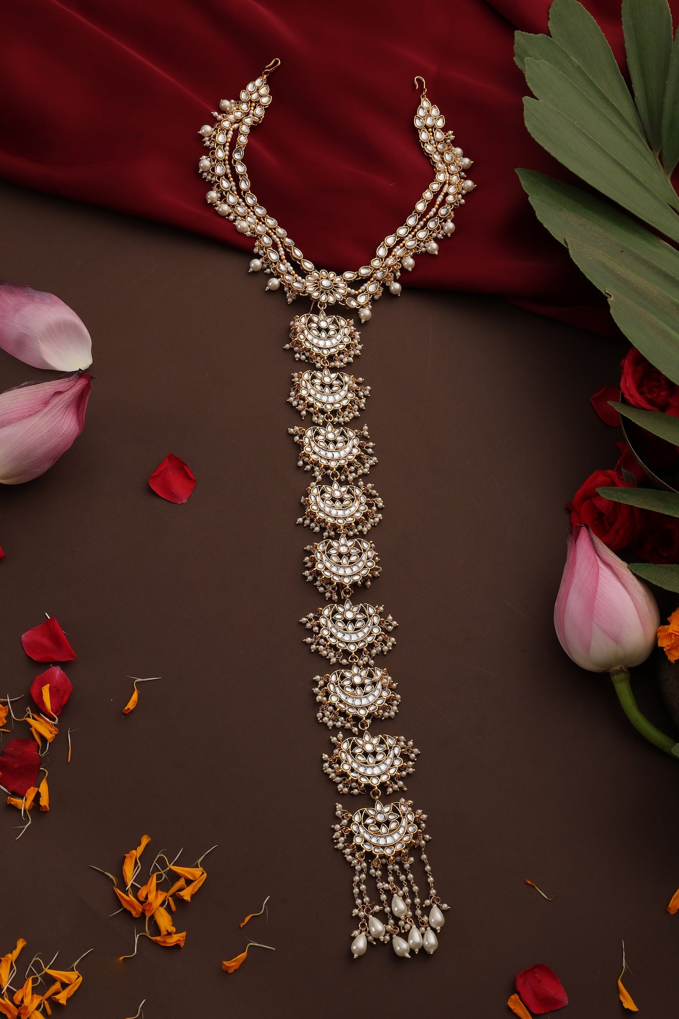 Suha Gold Kundan Braid Pin
