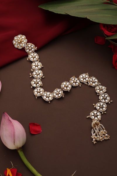 Anyura Gold Kundan Braid Pin
