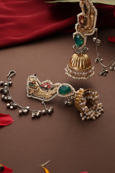 Afsana Emerald Jhumka Earrings