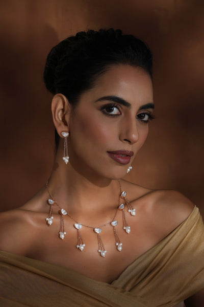 Kavini Polki and Pearl Necklace Set